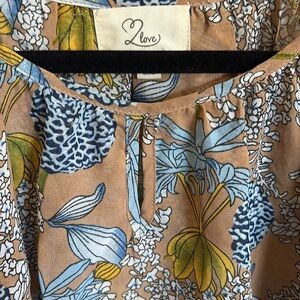 Layered ruffle floral tie peakaboo sleeve blouse by LLove